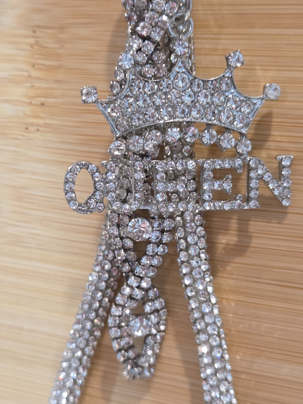 NWT 👑 Queen Crown Rhinestone Crystal Bling Wristlet Keychain Bag Charm